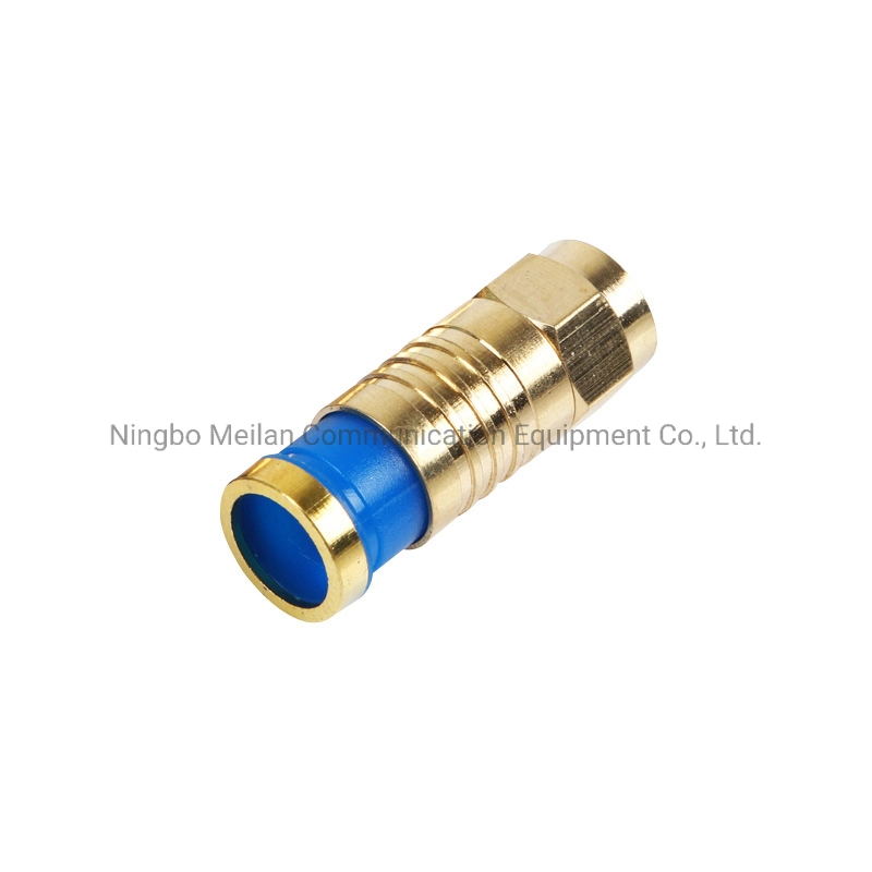 RG6 Gold Plated F Compression Connector CATV Inch F Type Head Connector