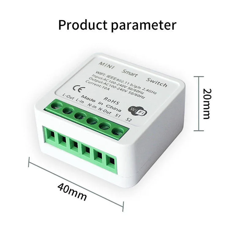 2.4GHz WiFi+RF Mini Smart Switches Cell Phone APP Control Switches AC85-260V Wireless Voice Control Switches Manufacturer