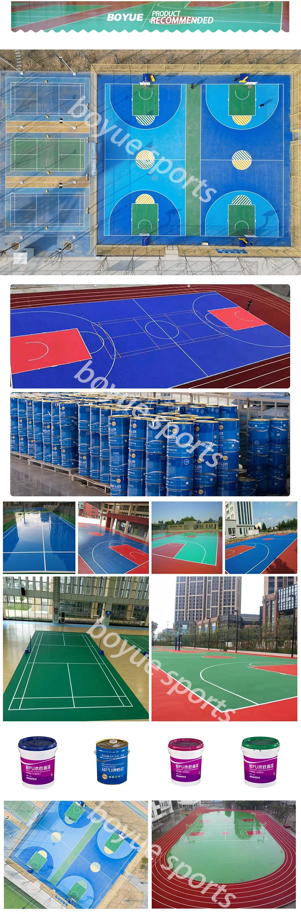 Does Not Change Yellow Silica PU Court Material for Sports Floor Material