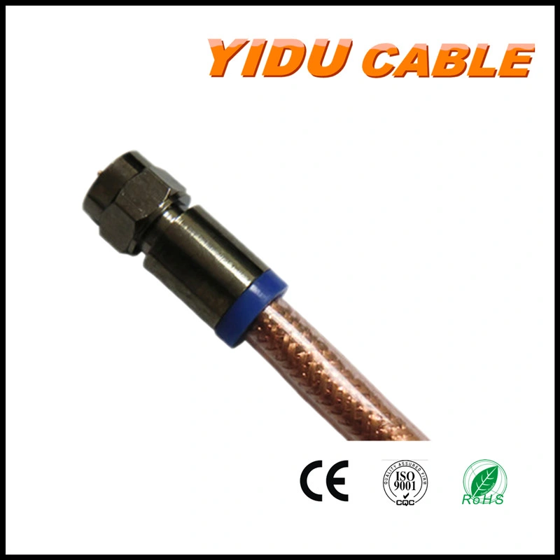 Quick F Plug Shielded White RG6 Cable with F-Male Connectors Coaxial Cable