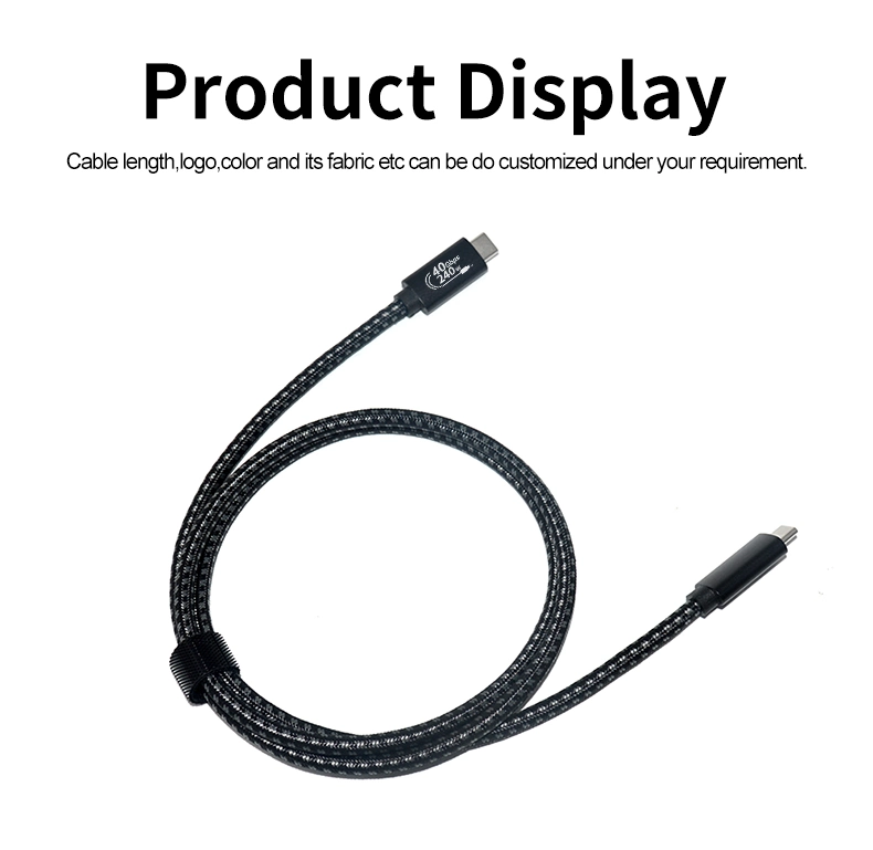 OEM Logo Package Coaxial Cord C Type USB4 40g USB 4.0 Cable Gen 3 Type-C Kabel for Dp Pcle Thunderbolt 3/4 100W 5A Audio Video 8K