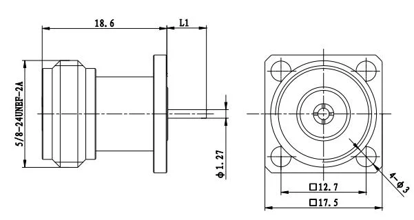 N Microstrip Type RF Connector Adapter Cable Assembly for L1 Coaxial Cable