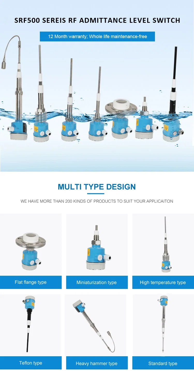 Sentec Srf500 High Temperature Resistance RF Admittance Level Transmitter Rod Type Insertion Level Gauge/Level Switch