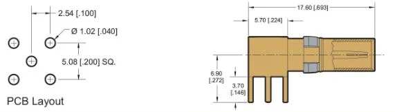 Coaxial Connector Right Angle PCB Termination