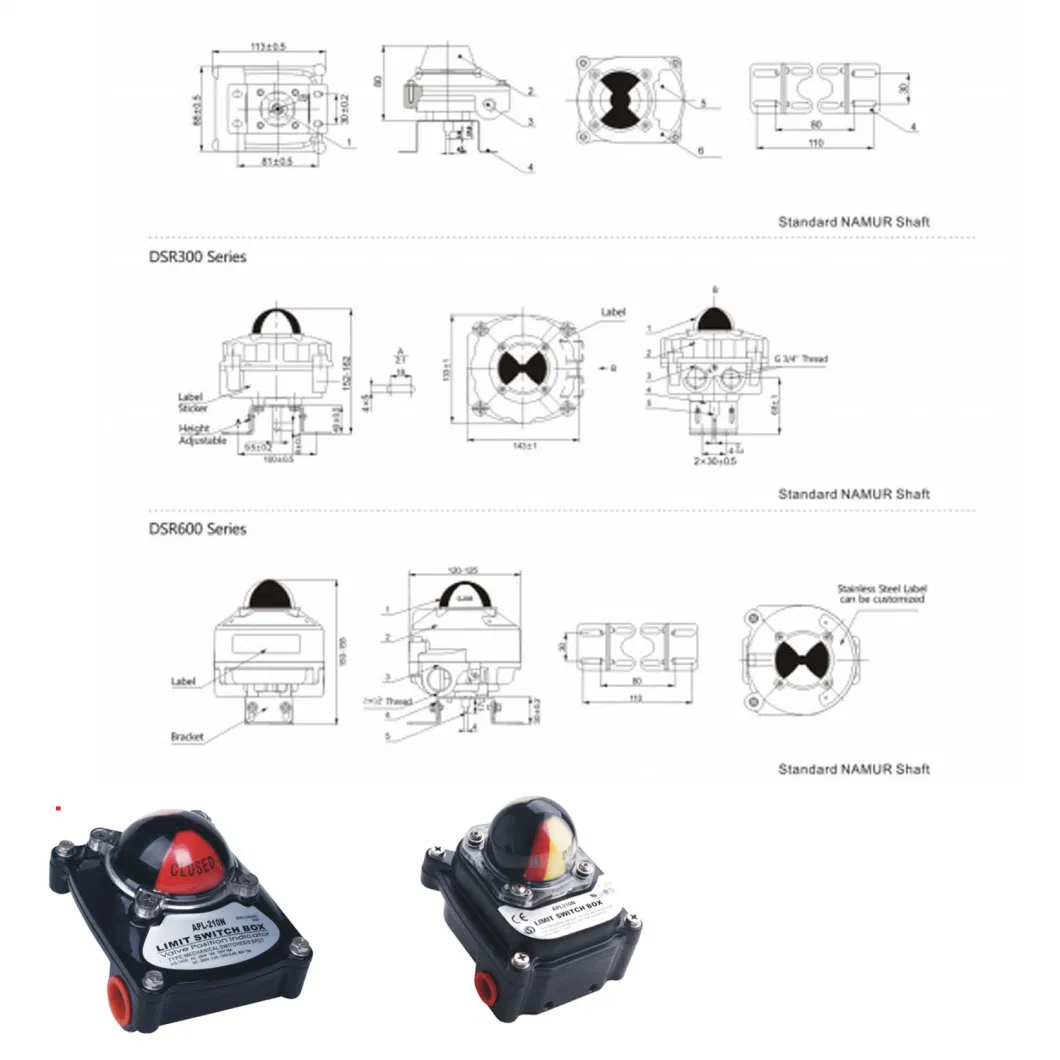 Pneumatic Limit Switch Box of ISO5211 Standard Apl-210 Valve Position Indicator Apl-310 Mechanical Switch 2 Spdt for Ball Valve