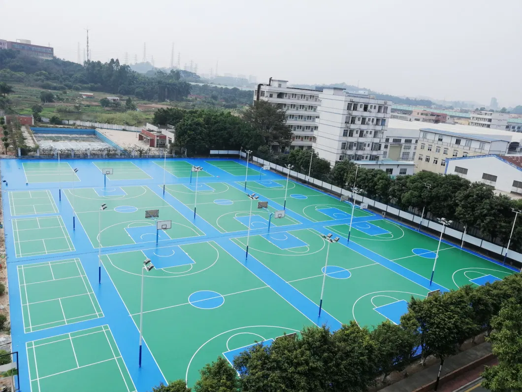 Does Not Change Yellow Silica PU Court Material for Sports Floor Material