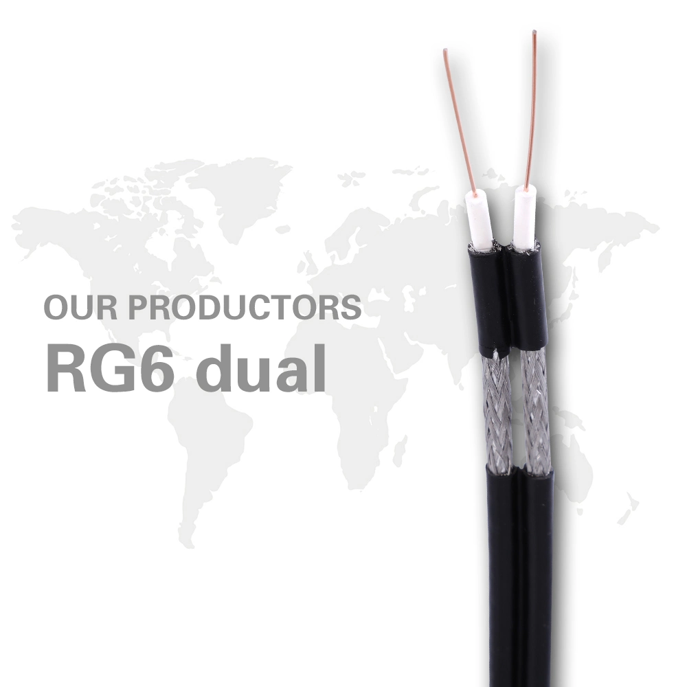 Rg59 Coaxial Cable with 2c/2*0.75mm2 Power 300m Reel for Integrated Audio-Visual Systems RG6