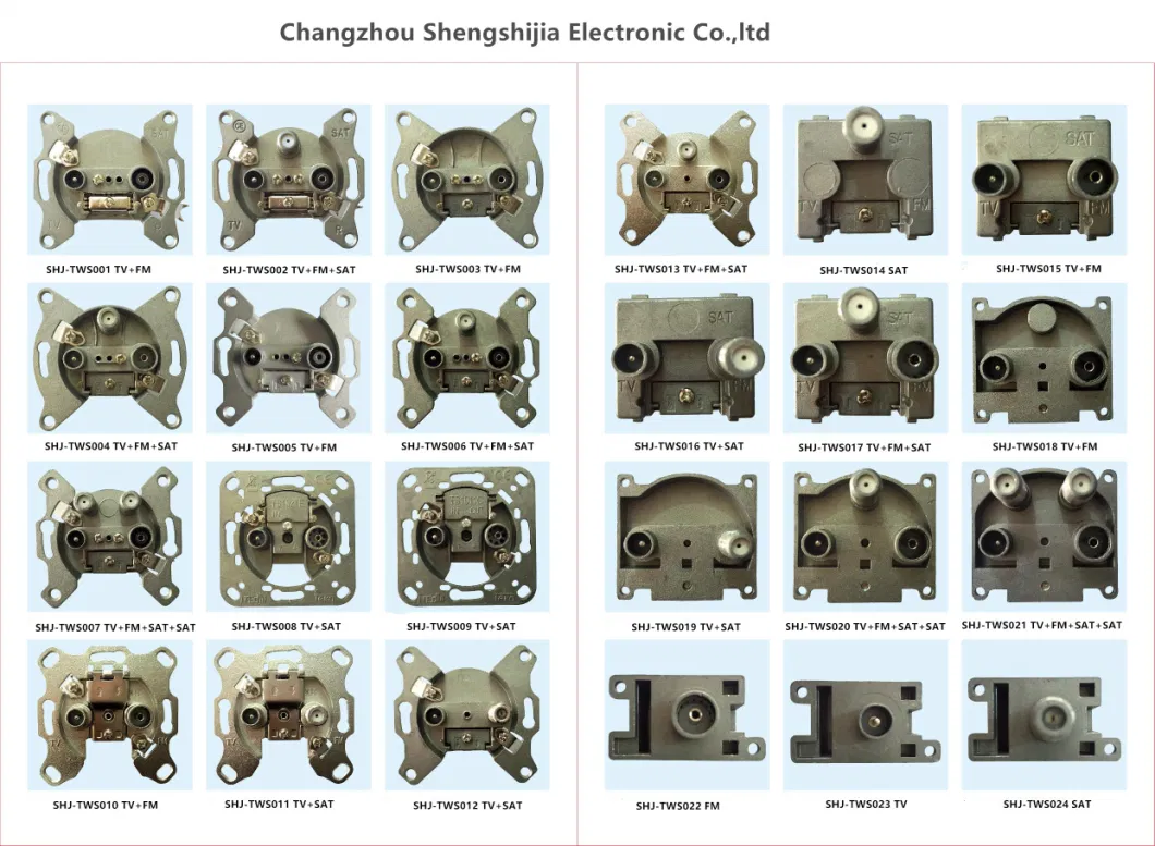 5-2400MHz Customized Turkey Market Low Cost 2 Gang End-Type TV+Sat Socket Outlet