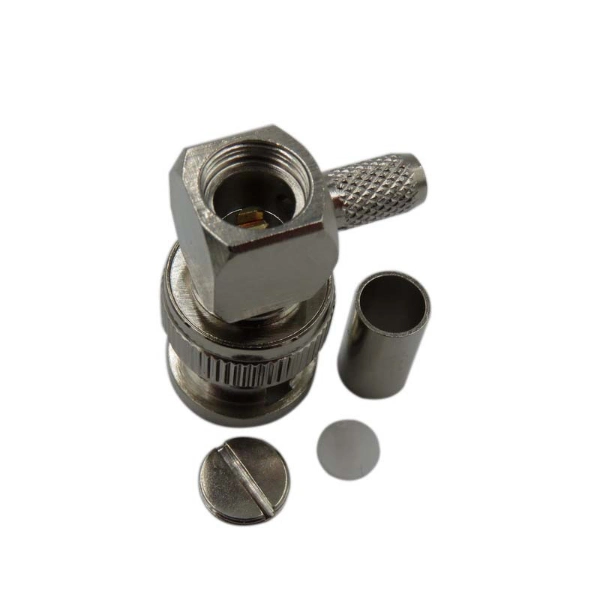 RF Coaxial BNC Male Right Angle Crimp Connector for Rg223 Cable