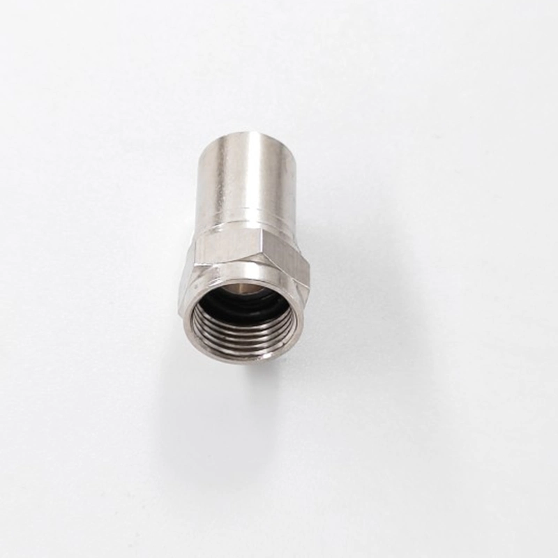 75ohm Brass Material F Male Crimp RF Coaxial Connector for RG6 Cable