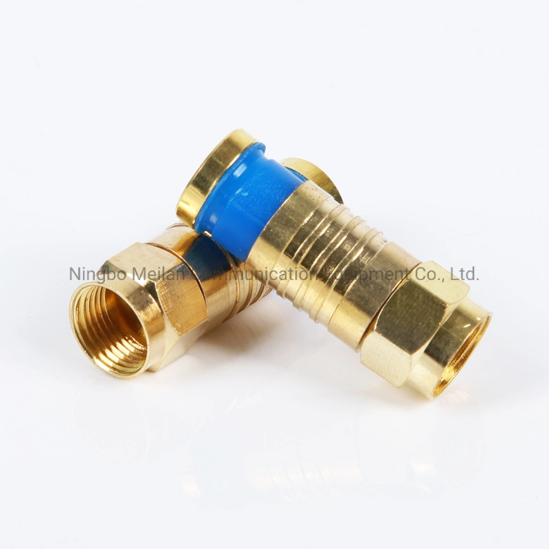 RG6 Gold Plated F Compression Connector CATV Inch F Type Head Connector