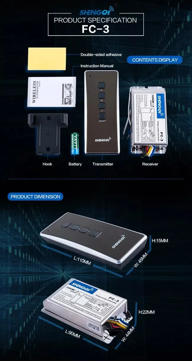 Manufacturer Wireless LED Dimming Remote Control Switch