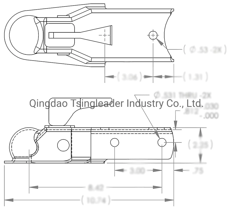 Trailer Parts Trailer Coupling Straight Coupler Channel Tongue Coupler Fas-Loc Coupler Zinc Trigger-Type 2&quot; Coupler