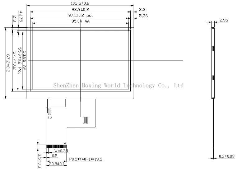 for Smart Home Use Industrial Quality 4.3-Inch 480 (RGB) X 272p TFT LCD Touch Screen Display