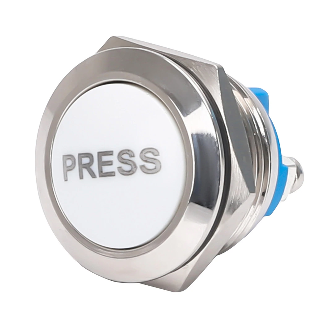 Hot Selling 19mm Mounting Size Mechanical Stainless Steel Housing Push Button Momentary Type Push Button Switch