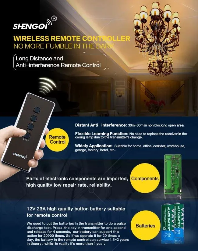 Manufacturer Wireless RF Remote Control Light Switch