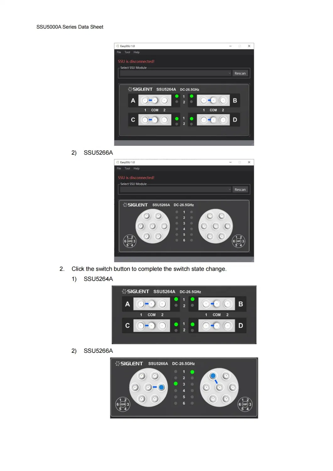 China Siglent Single Pole Six Throw Mechanical RF Switches Multi Port Testing