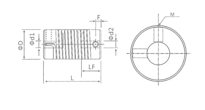 Flexible Spring Coupling Gd Electrical High Torque Connection Elastic Coupling for Encoder Step Motor