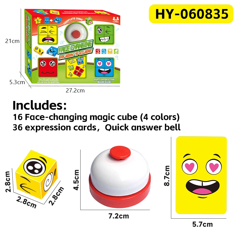 Reactivity Training Face Expression Change Cube Card Matching Speed Competition Party Family Interactive Board Game Toy for Kids