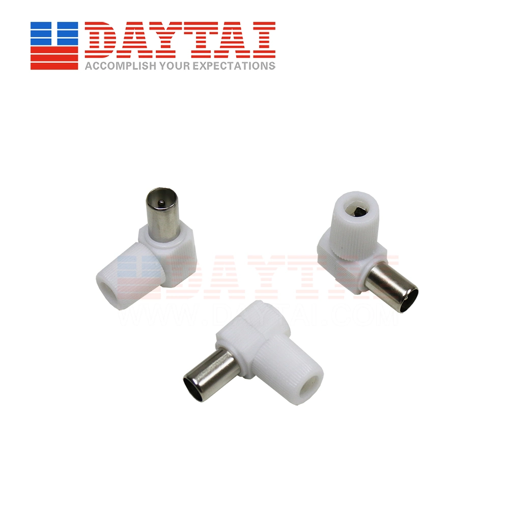 IEC Male 90 Degree TV Connector for RG6 Coaxial Cable