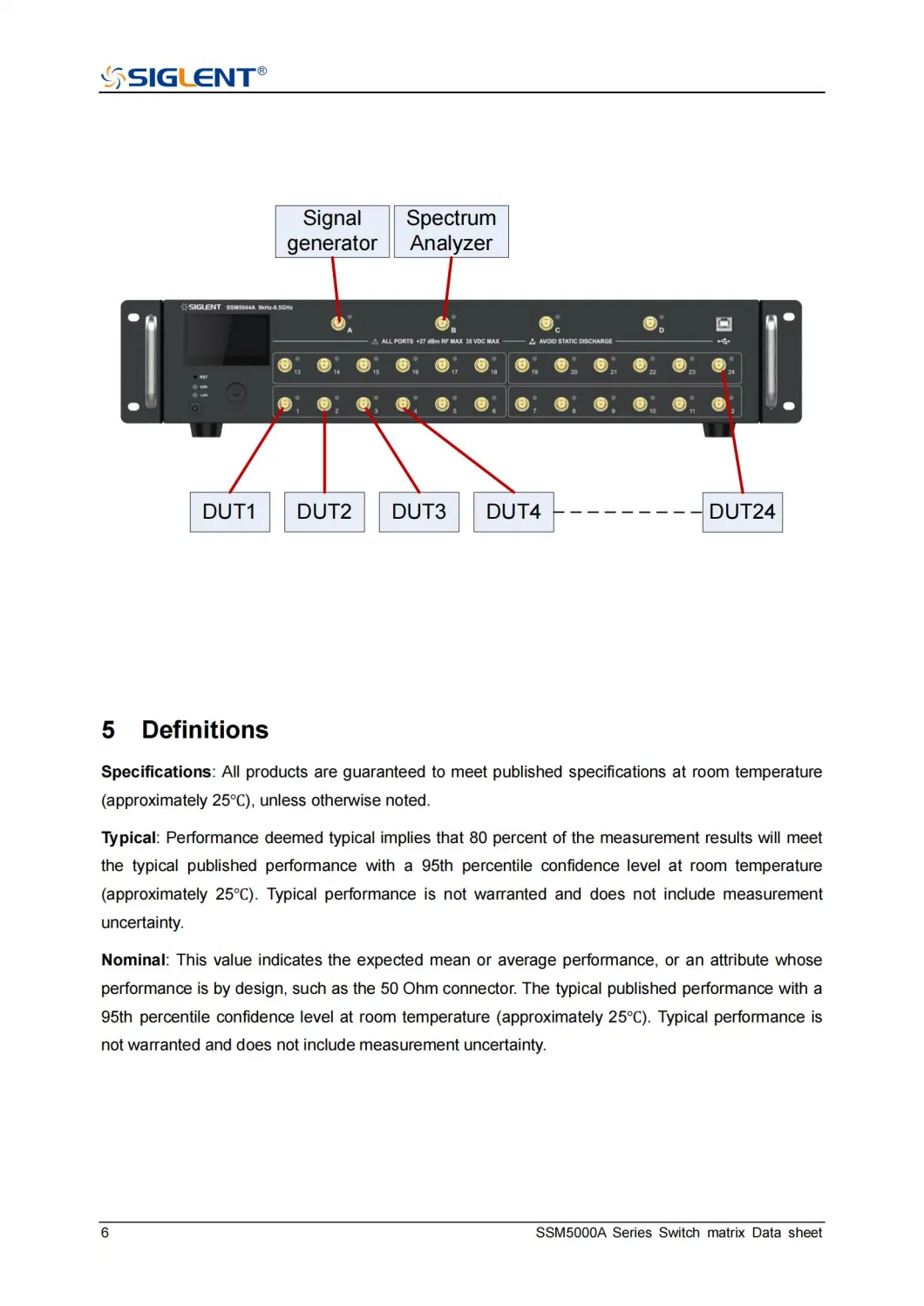 China Siglent Ssm5342A Analysis Multi Port Vector Networks Measure Switch Matrix