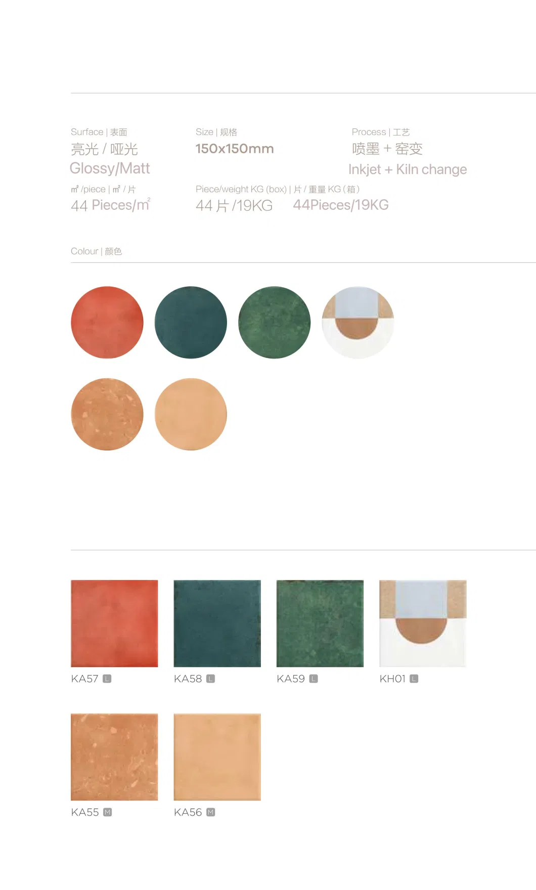China Wholesale Kitchen Backsplash Shower Wall Inkjet Print Matte Glazed Ceramic Multi Color Kiln Change Tiles