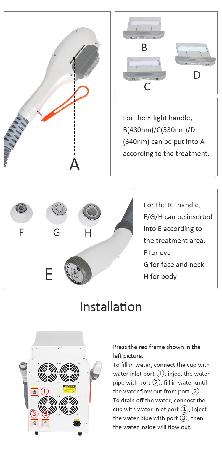 Factory Supplier 2 in 1 IPL Elight Hair Removal Machine Skin Rejuvenation RF Skin Care Beauty Machine