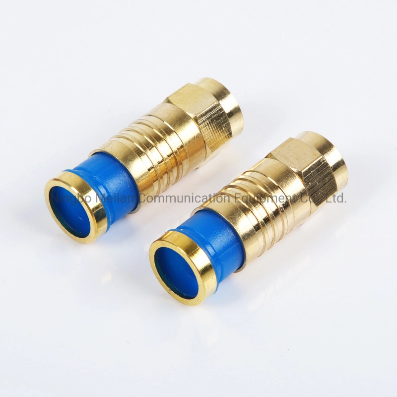 RG6 Gold Plated F Compression Connector CATV Inch F Type Head Connector