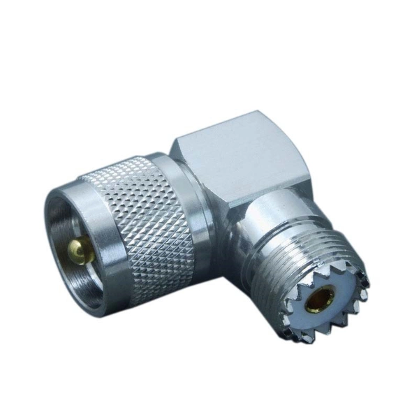 RF Coaxial UHF Male to UHF Female Right Angle Connector Adaptor