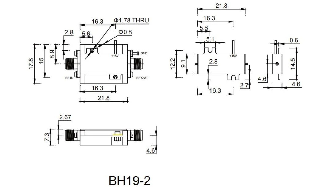 0.9GHz~1.2GHz Narrow Band Low Noise RF/Microwave Power Amplifier SMA-F T/R Components