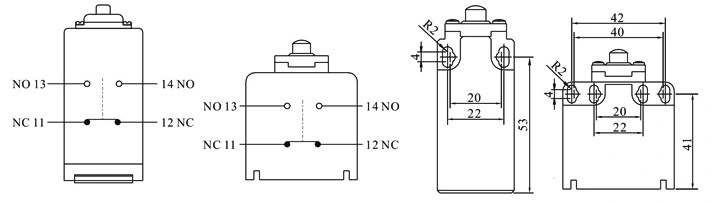 Ls-103 High Mechanical Strength Double Spring Waterproof Double Circuit Type Vertical Limit Switch