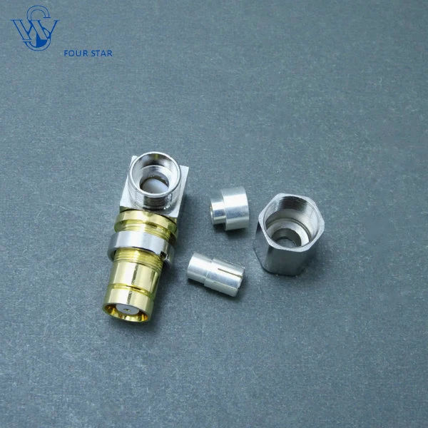 90 Degree Flex-3 Cable 1.6/5.6 Female Bulkhead Right Angle Clamp Jack Elbow RF Coaxial Connector