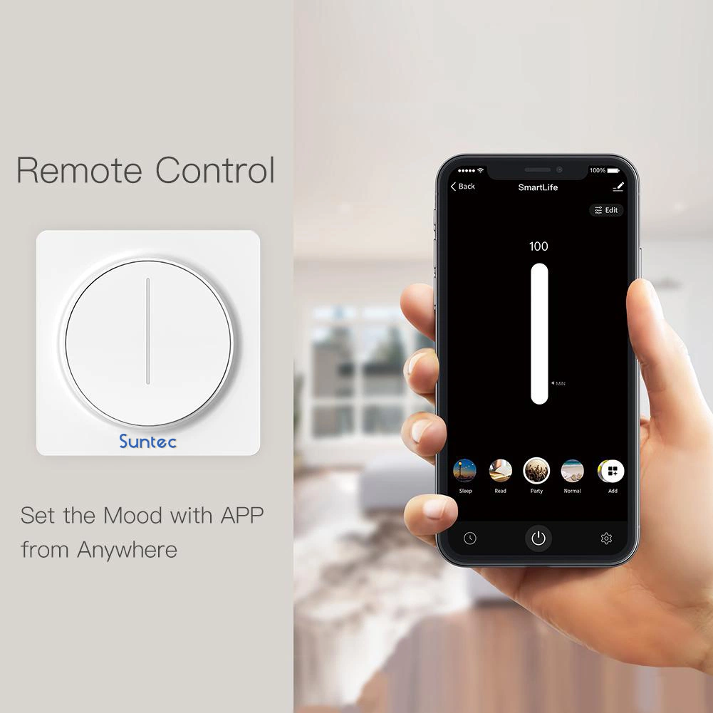 Tuya Smart Touch Light Dimmer Switch WiFi/Zigbee Version RF Remote Control Switch