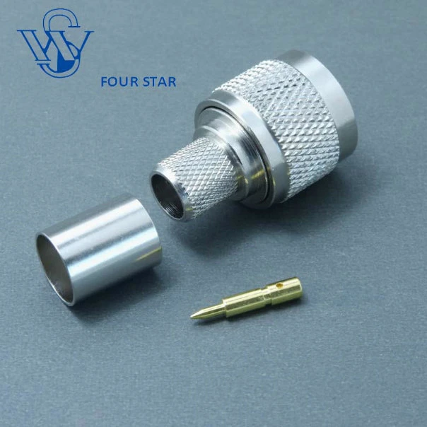 Antenna Wire Electrical Waterproof RF Coaxial Male Plug Crimp N Connector Terminals for Rg8 Cable