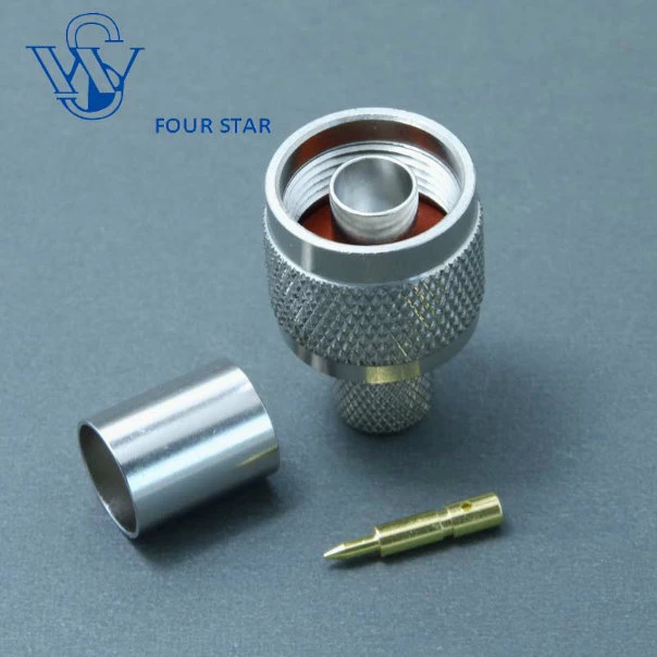 Antenna Wire Electrical Waterproof RF Coaxial Male Plug Crimp N Connector Terminals for Rg8 Cable