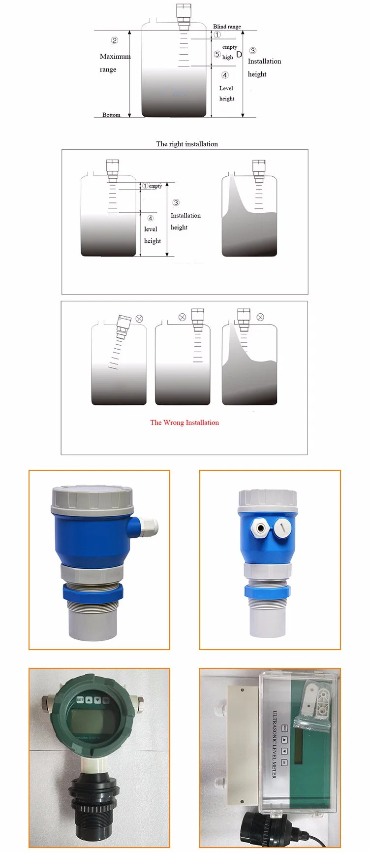 Easy Installation and Intelligent Ultrasonic Sensor Water Level Switch Transducer