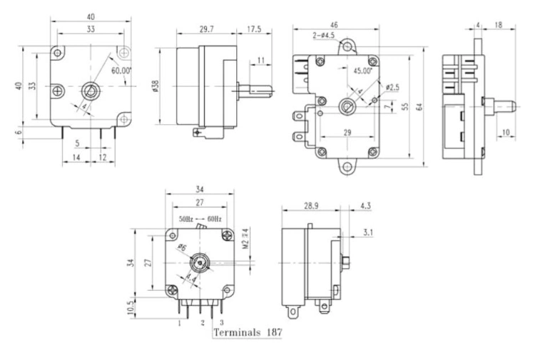 Home Appliance Parts Mechanical Timer Switch for Motor Washing Machine Oven Medical Equipment