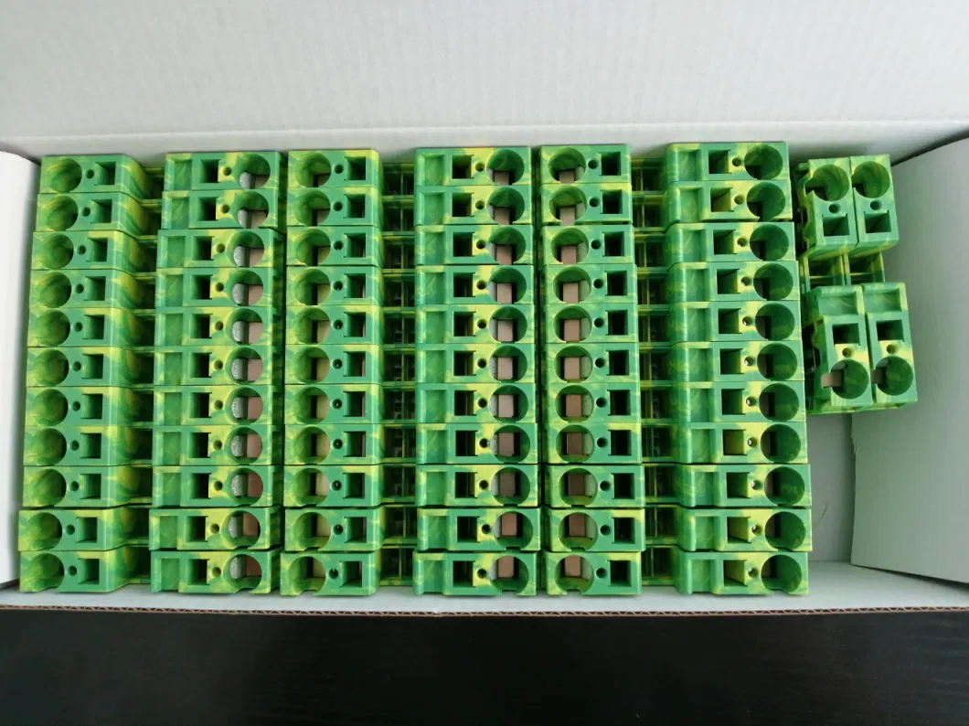 16 Square Millimeter Cable Connector Push in Type Spring Connection Stackable DIN Rail Terminal Blocks with Grounding