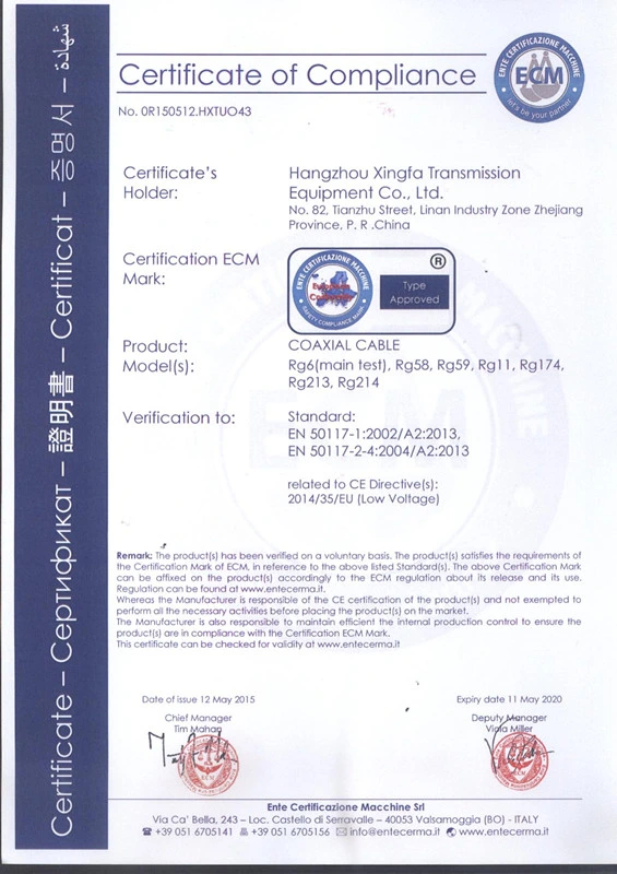Rg59 China Manufacture Rg 6 58 59 11 7 Internet Coaxial Cable Data Copper CCS CCA