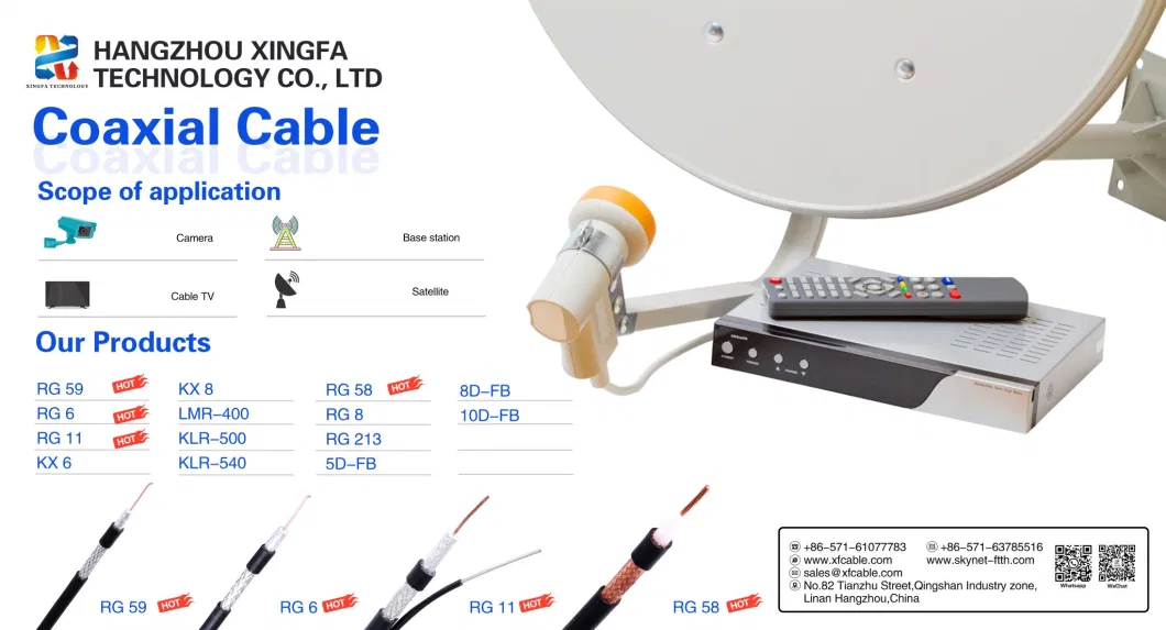 Coaxial Cable CCTV Cable Rg59 Cable with Power Rg58 RG6 CATV Cable