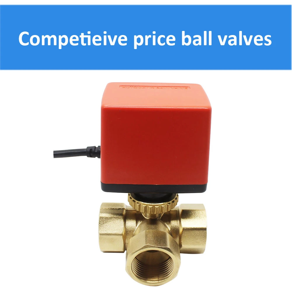 Spst Spdt Motorized Ball Valve Brass Valve for HVAC System