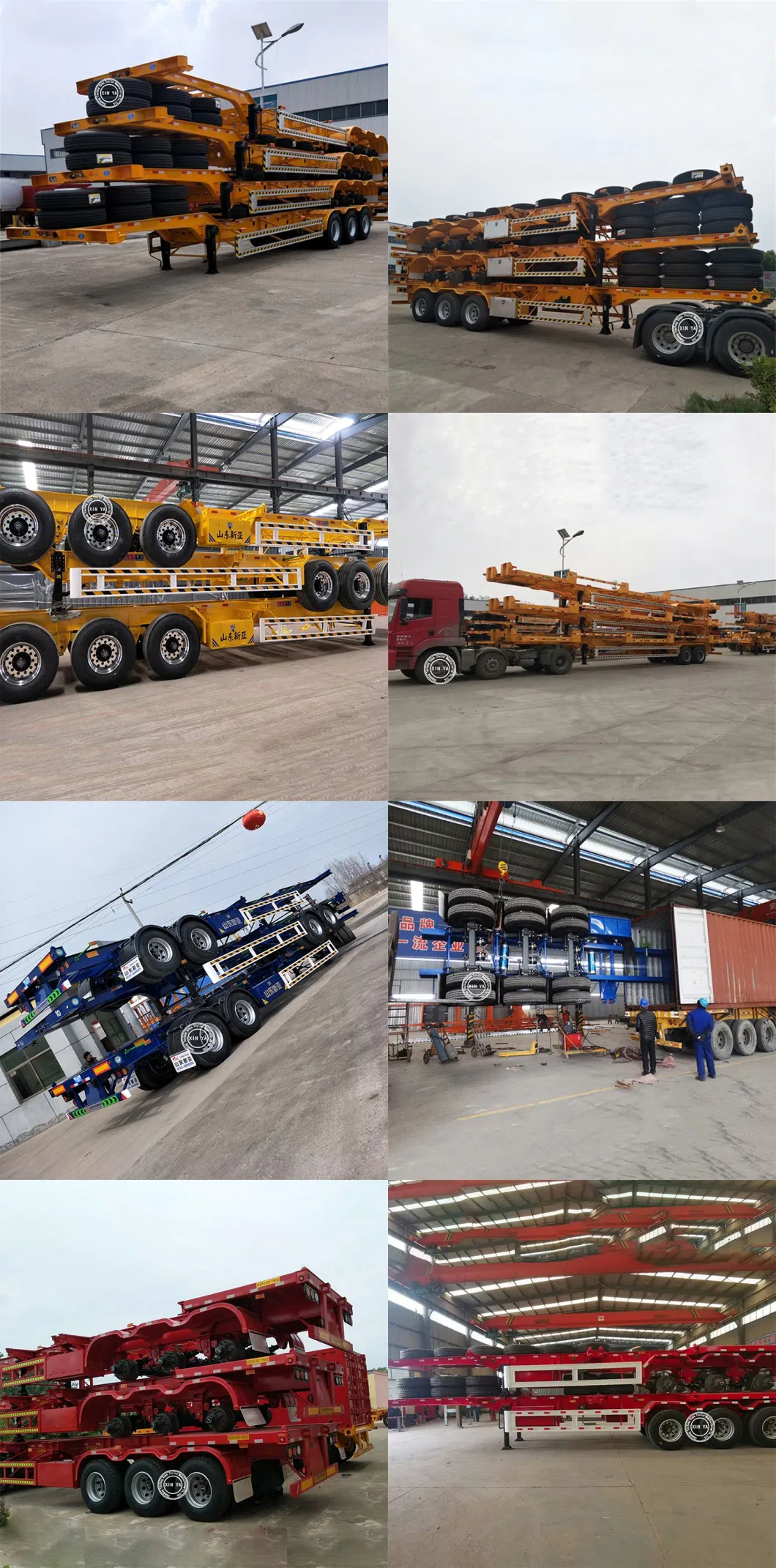 Car Cheap 3 Axle 20FT 40 45FT Skeleton Container Chassis Semi Trailer with Twist Lock for Sale Russian Federation