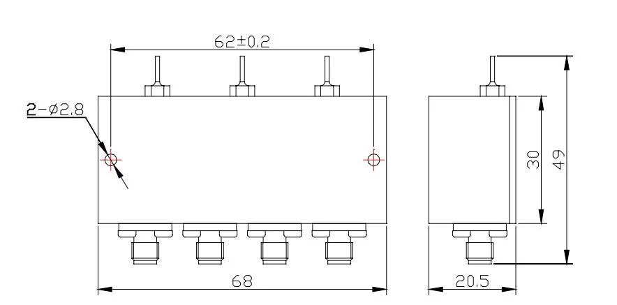 DC-1GHz 10W Average Power Low Vswr Sp3t Coaxial Switches
