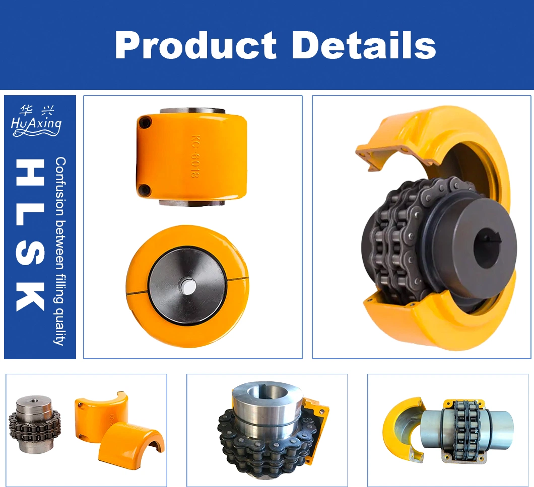 Machinery Part Roller Chain Coupling Aluminum Case with Sprockets Shaft Flexible Coupling KC6018