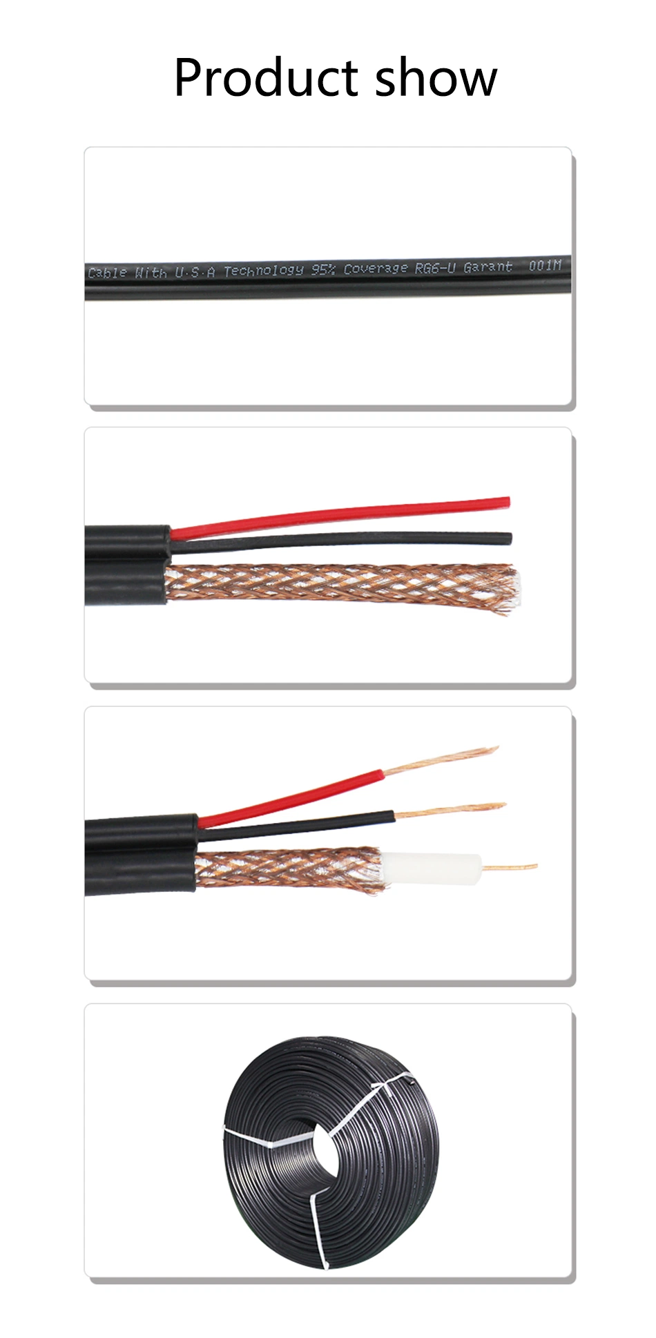 Rg58/Rg59/RG6/Rg11 Coaxial Cable with Power 75ohm Apply to CCTV/CATV