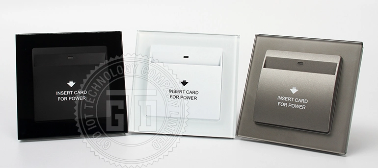 Exclusive Design 40A 8000W 220VAC Gray Tempered Glass RF Card Switch