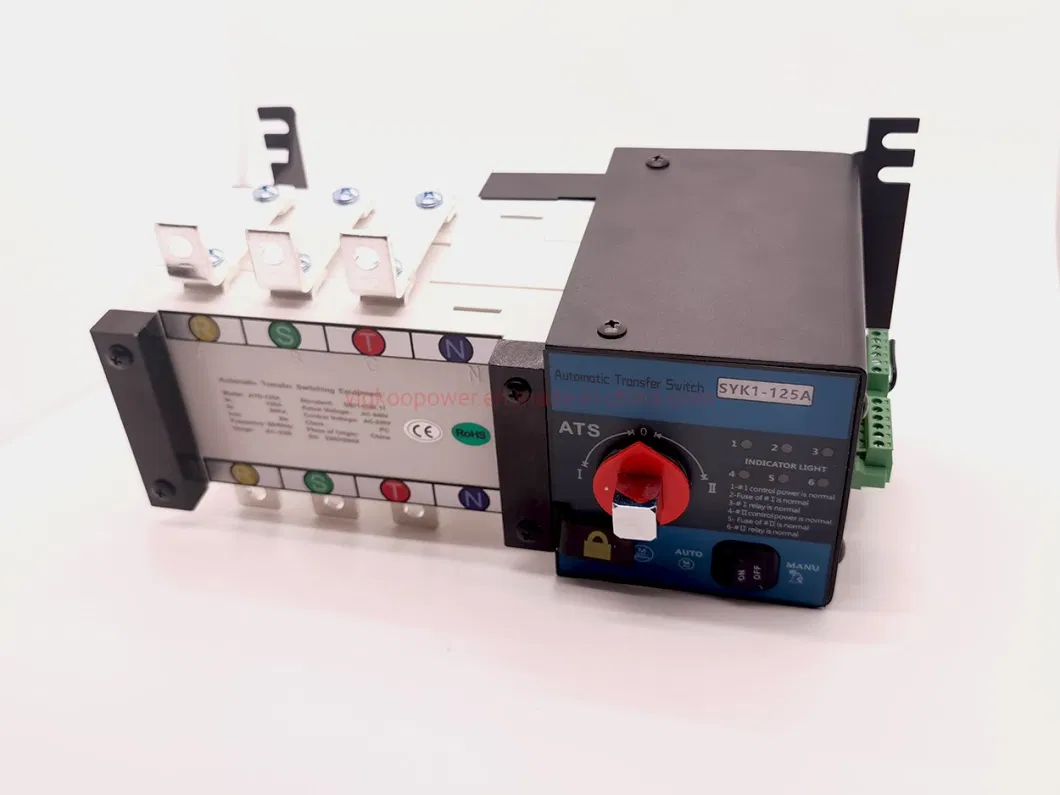 Automatic Transfer Switch for Generator ATS Panel Changeover 63A/100A/125A/160A 3p 4p ABB Socomec Available China Genset Controller Supplier