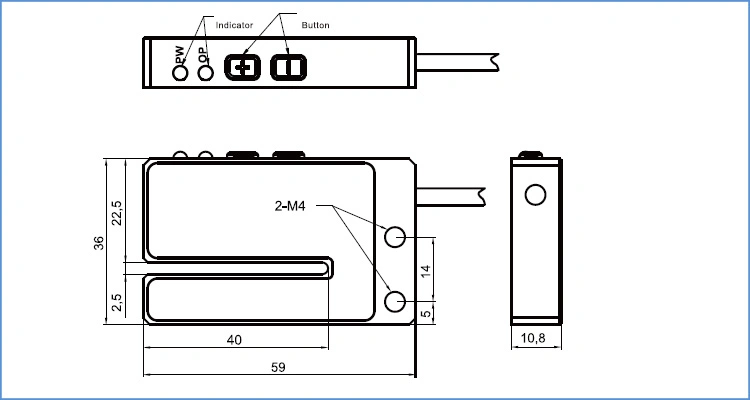 High Speed Paper Label Photo Sensor, FC-2600 Button Setting Light/Dark, Economic Labeling Machine or Packing Machine Sensor
