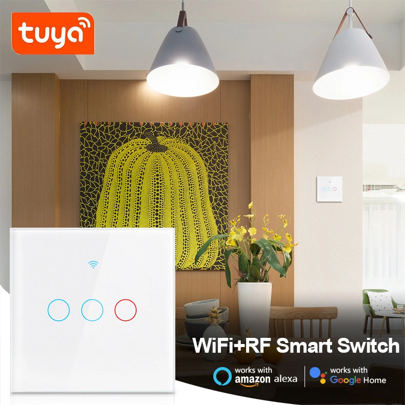 Minco Home Outlet EU Tuya Home House 220V Smart Switch WiFi +RF Wireless LED Light Wall Switch