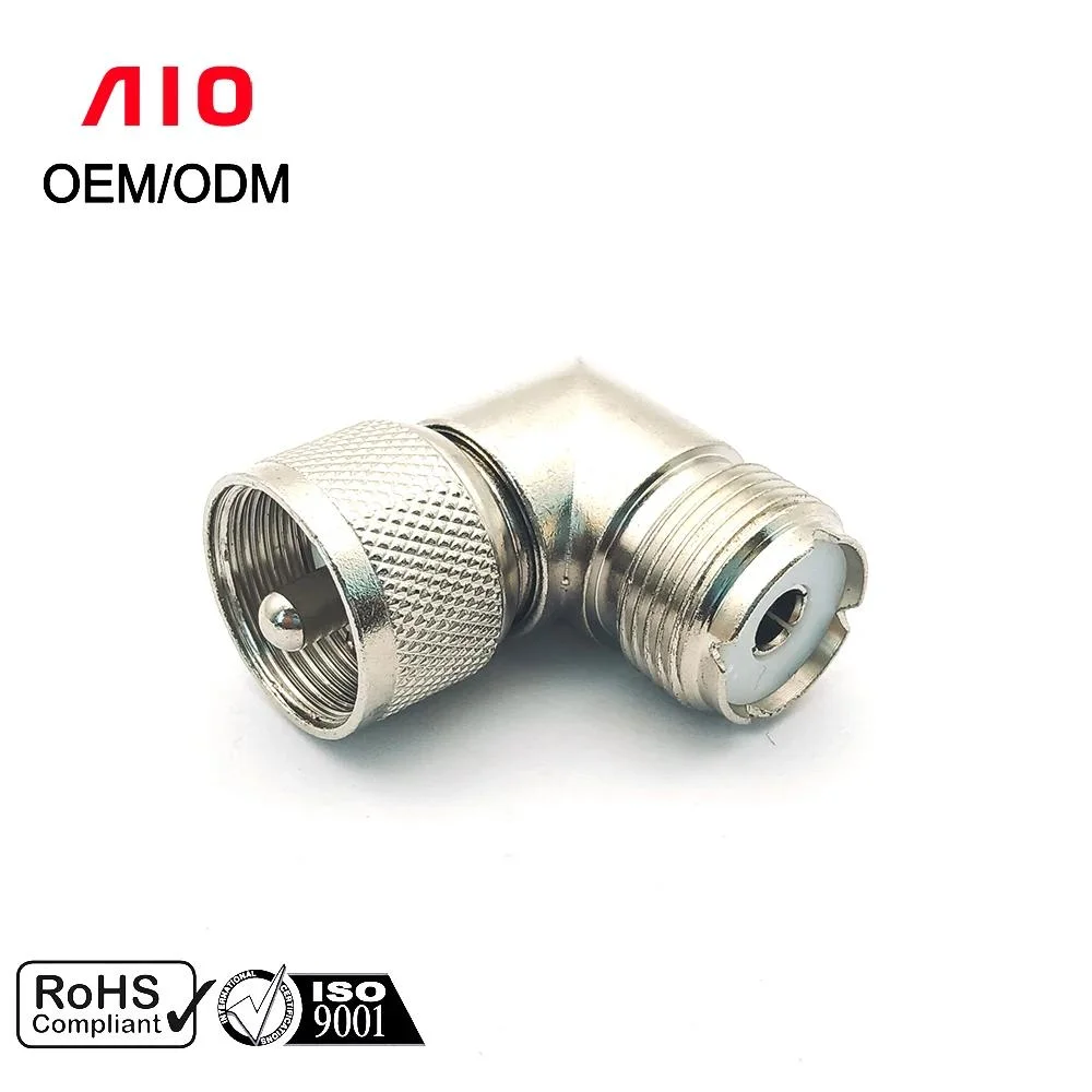 UHF Pl259 Plug to So259 Male Socket Right Angle Adaptor RF Radio Communication Coaxial Cable